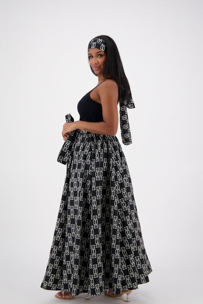 SIlk/Poly Blend Long Maxi Skirt 24317-B076