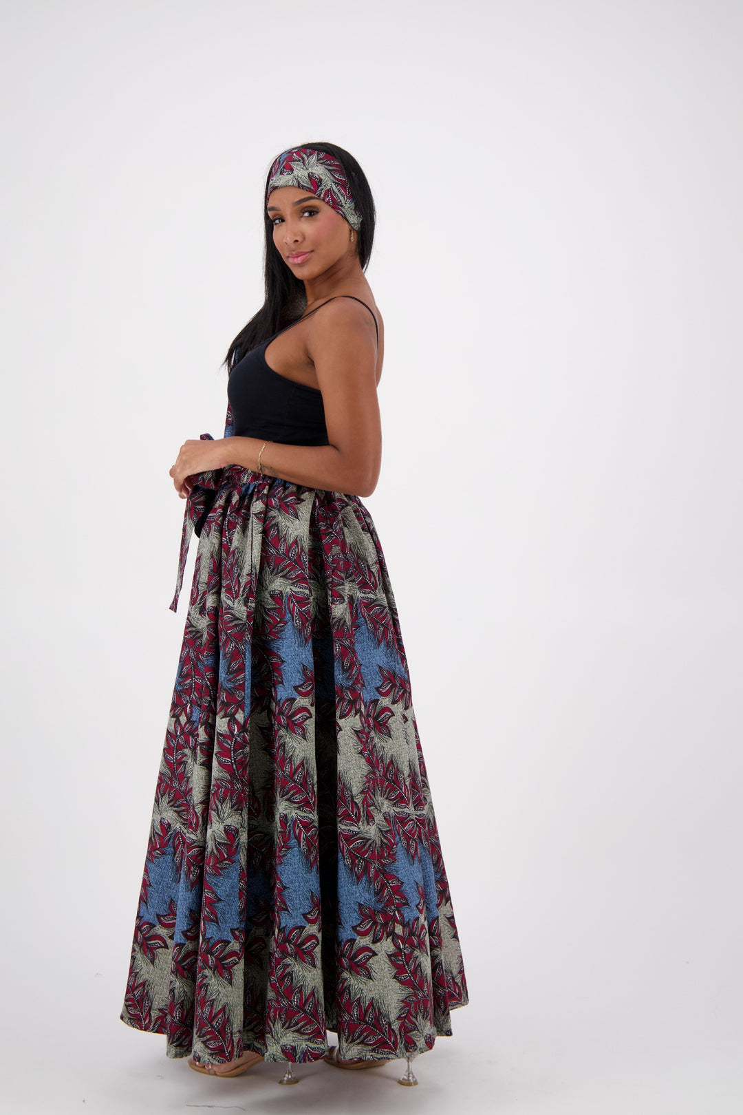 SIlk/Poly Blend Long Maxi Skirt 24317-B064