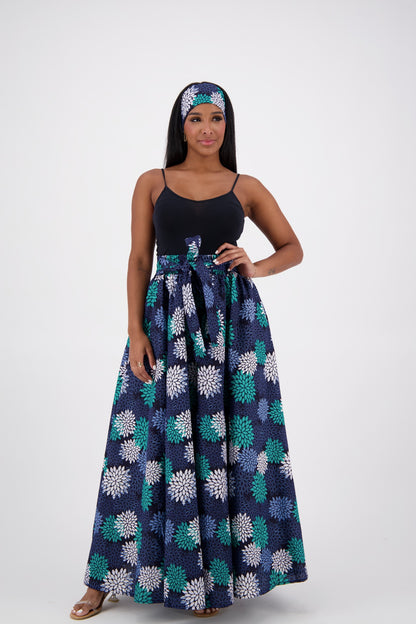 SIlk/Poly Blend Long Maxi Skirt 24317-B061