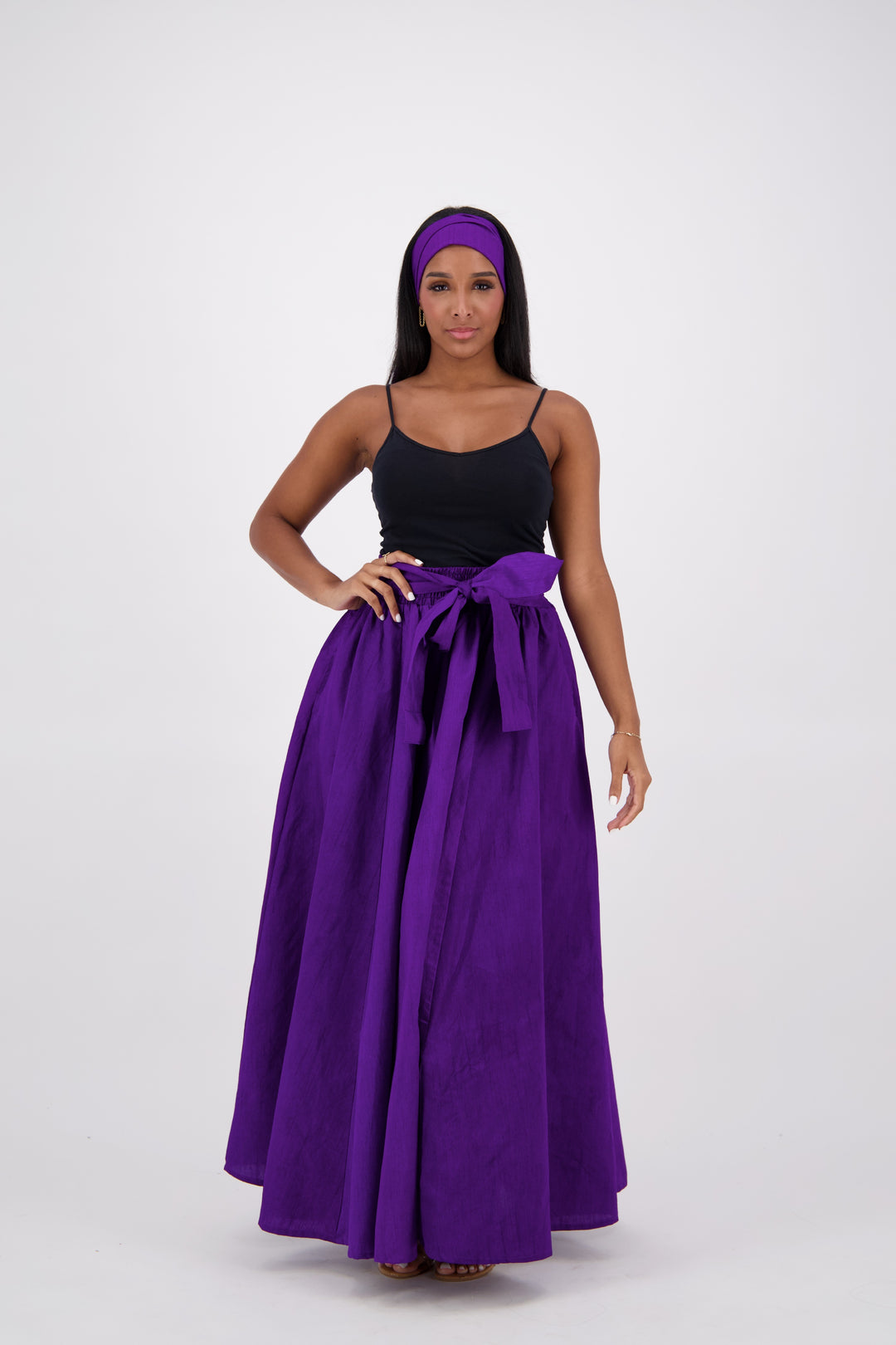 SIlk/Poly Blend Long Maxi Skirt 24317 Purple