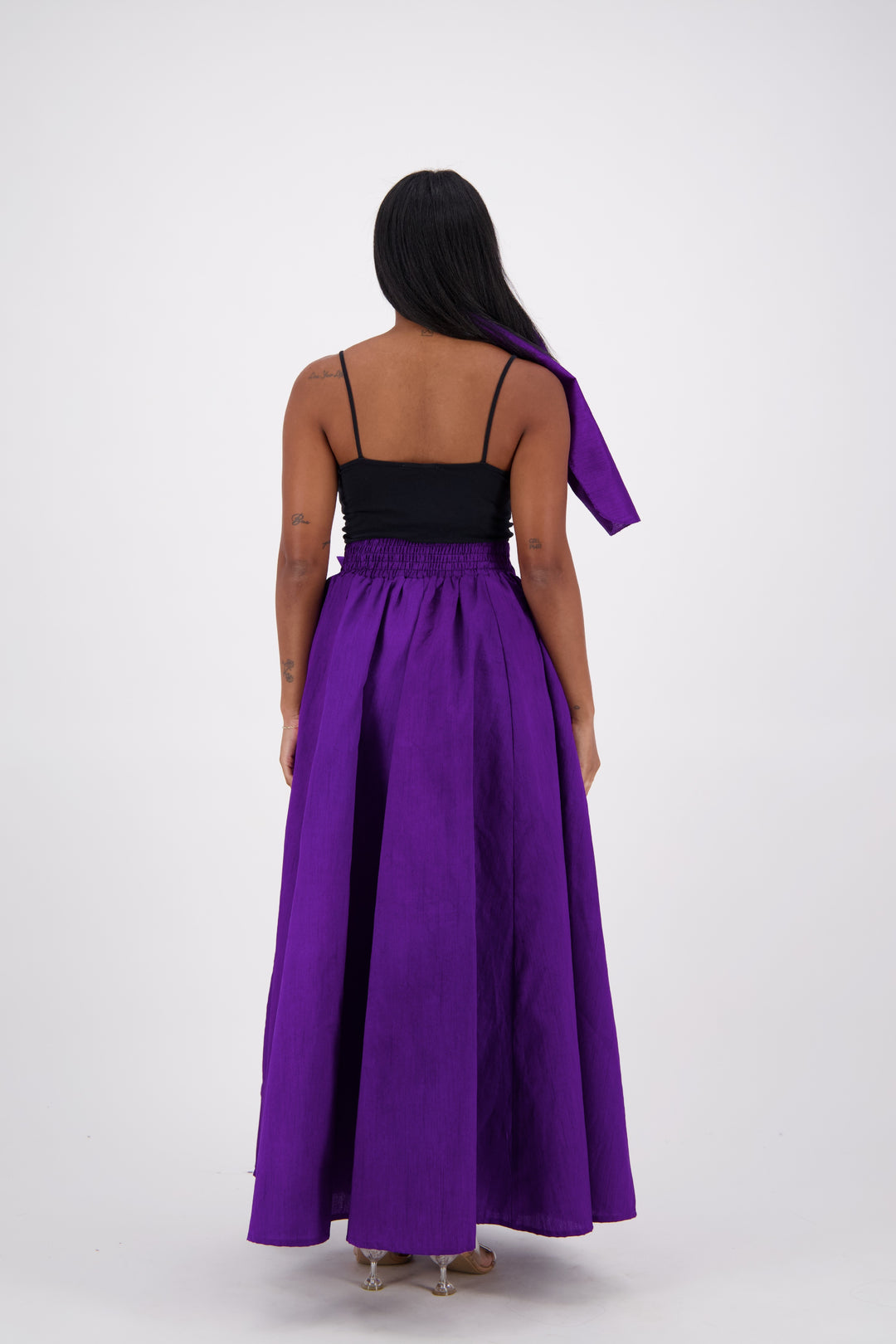 SIlk/Poly Blend Long Maxi Skirt 24317 Purple