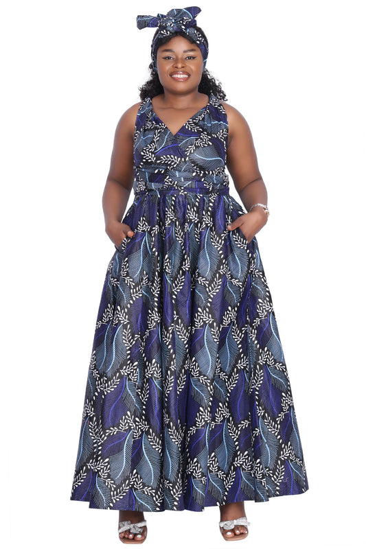 African Print Infinity Wrap Dress 16117-252