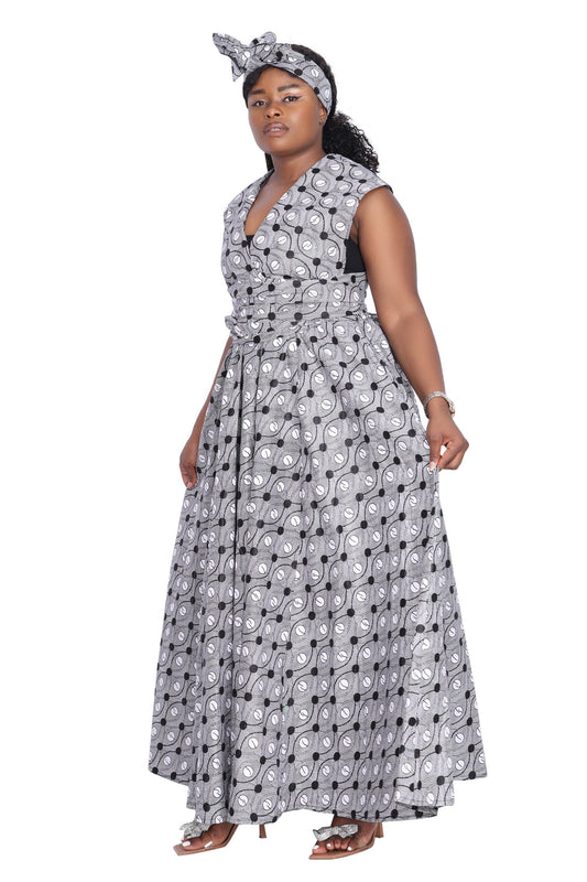 African Print Infinity Wrap Dress 16117-259