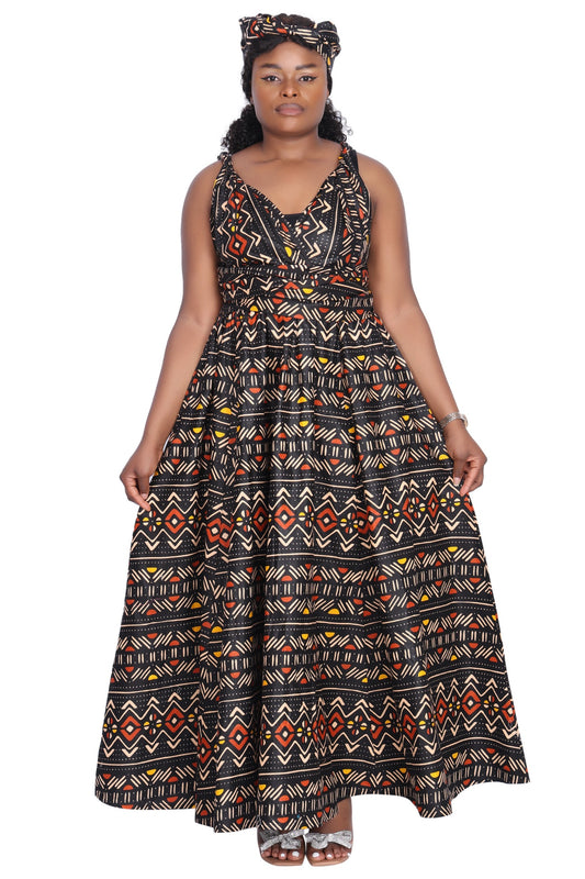 African Print Infinity Wrap Dress 16117-257