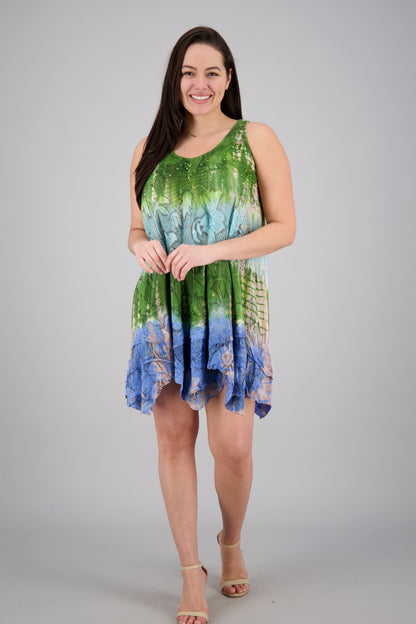 Floral Print Tie-Dye Dress 191478