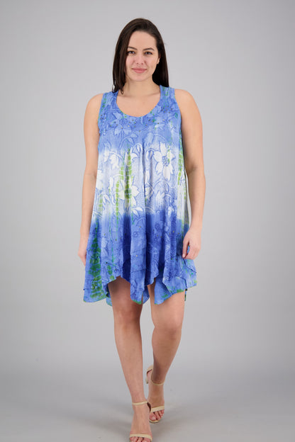 Floral Print Tie-Dye Dress 191478