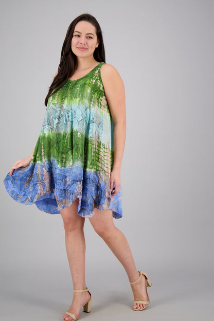 Floral Print Tie-Dye Dress 191478