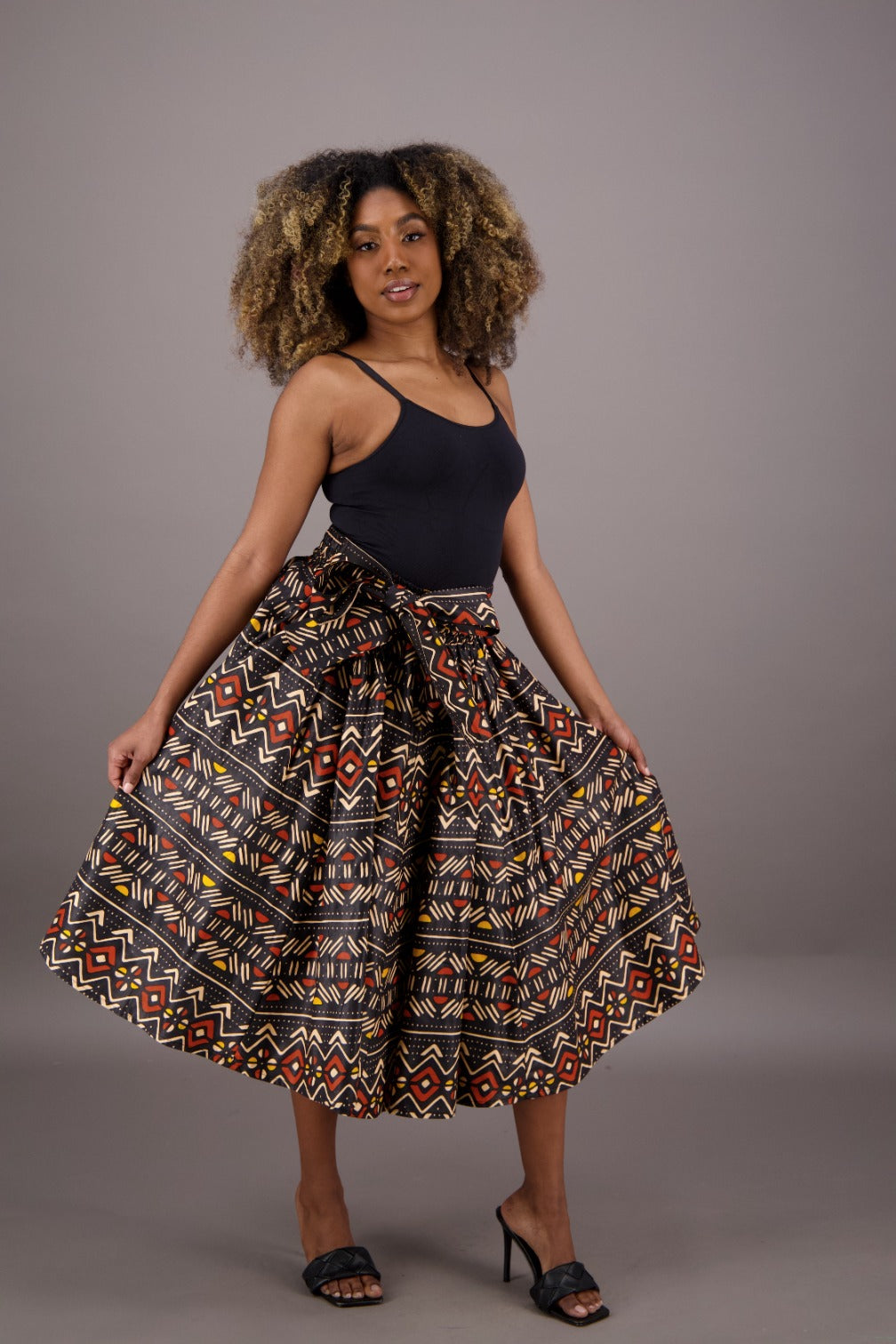 Mid-Length African Print Skirt 16321-257