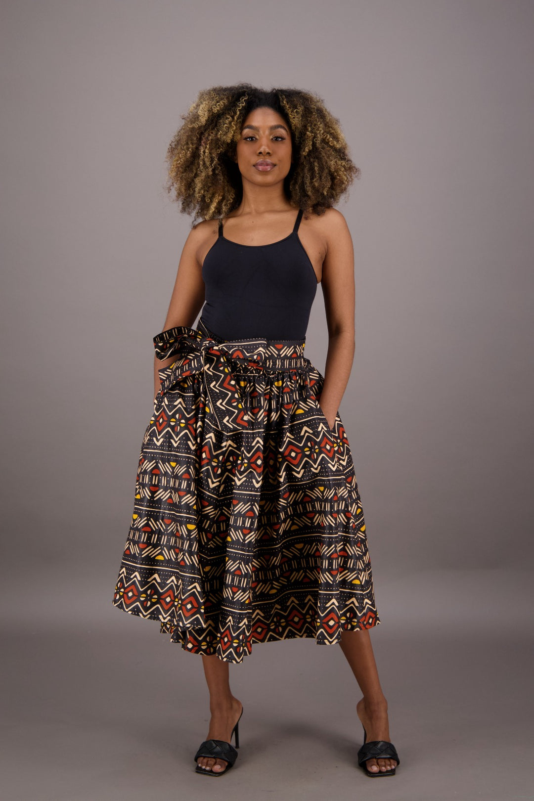 Mid-Length African Print Skirt 16321-257