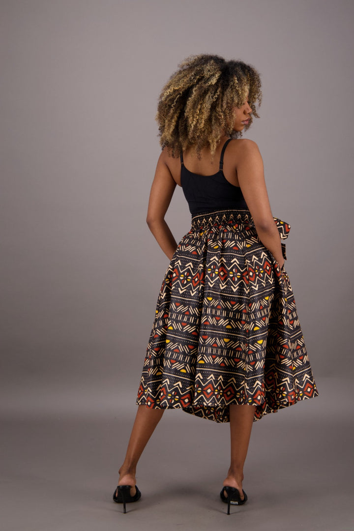 Mid-Length African Print Skirt 16321-257