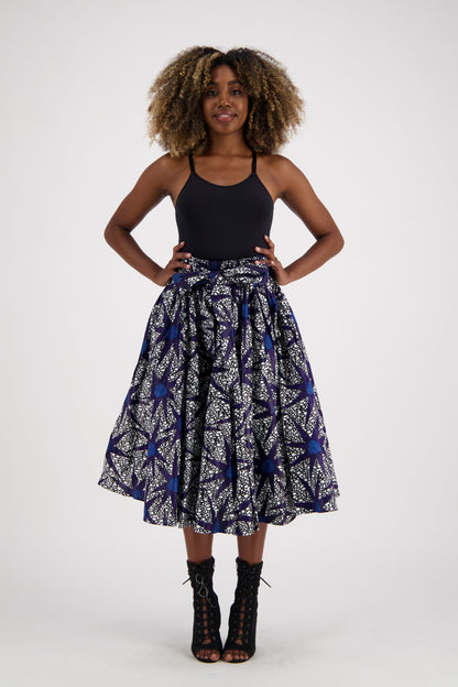 Mid-Length African Print Skirt 16321-236