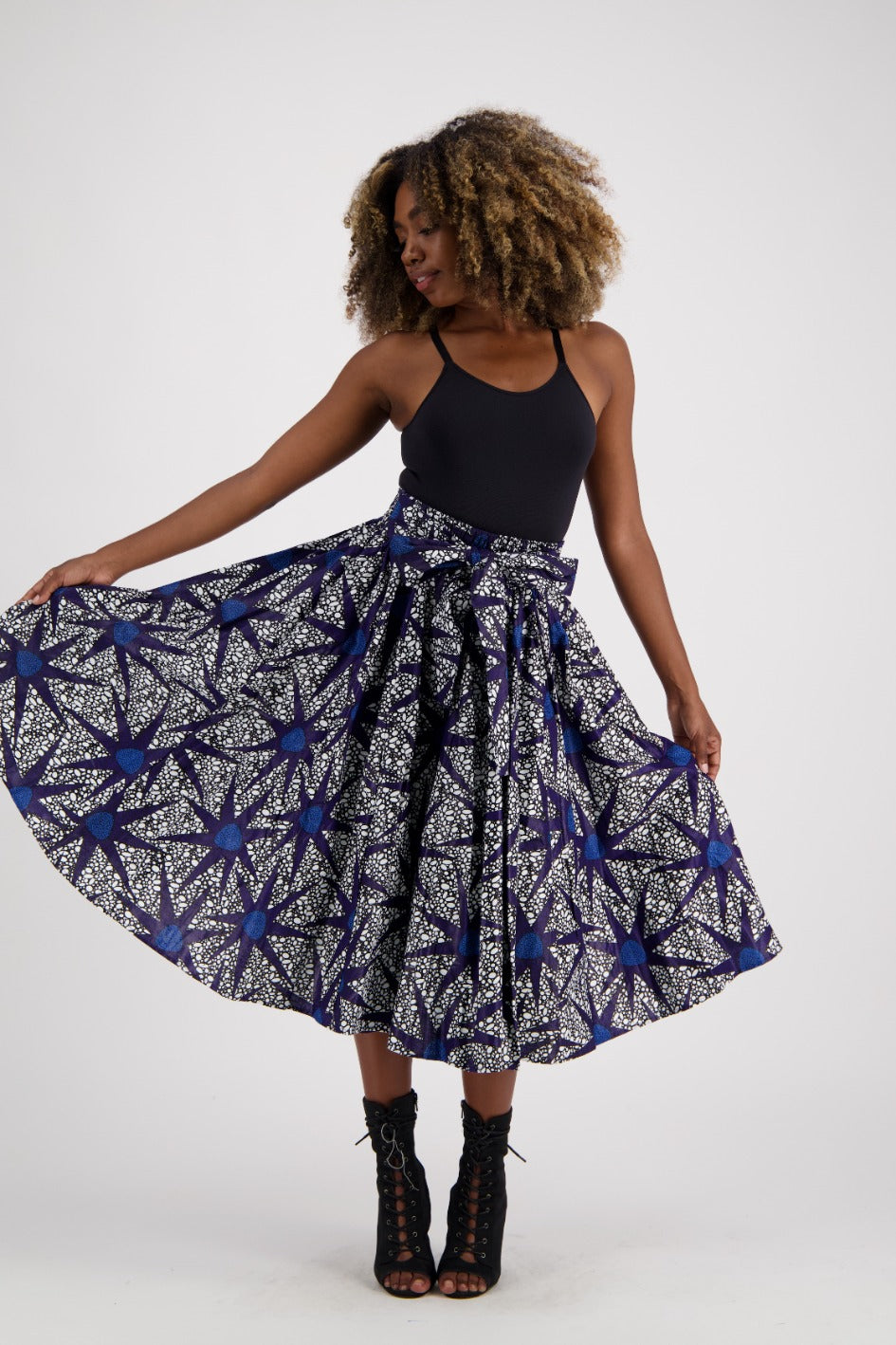 Mid-Length African Print Skirt 16321-236