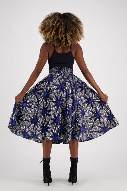 Mid-Length African Print Skirt 16321-236