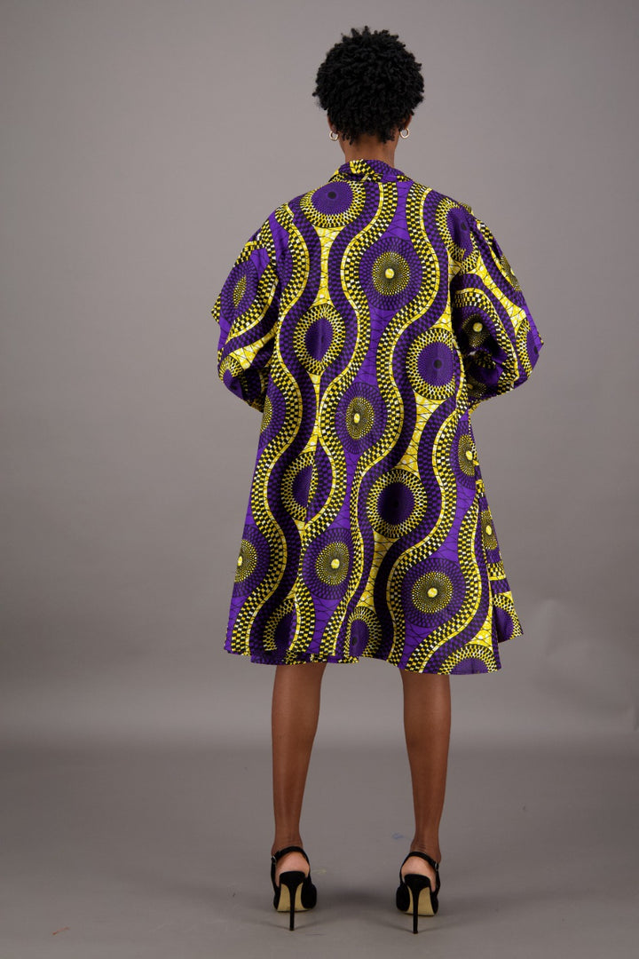 Purple Ankara Swing Dress AD-25040-256