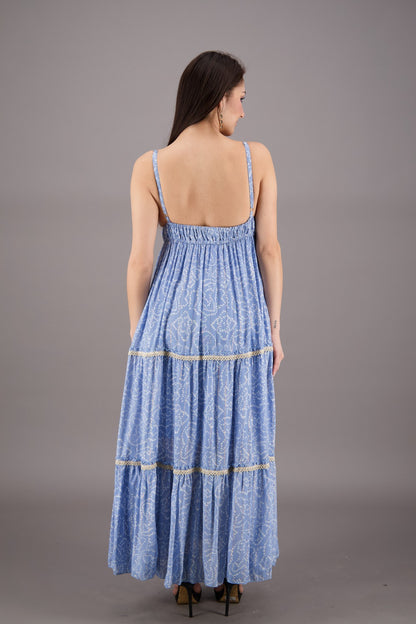 Boho Tiered Lurex Maxi Dress 24907