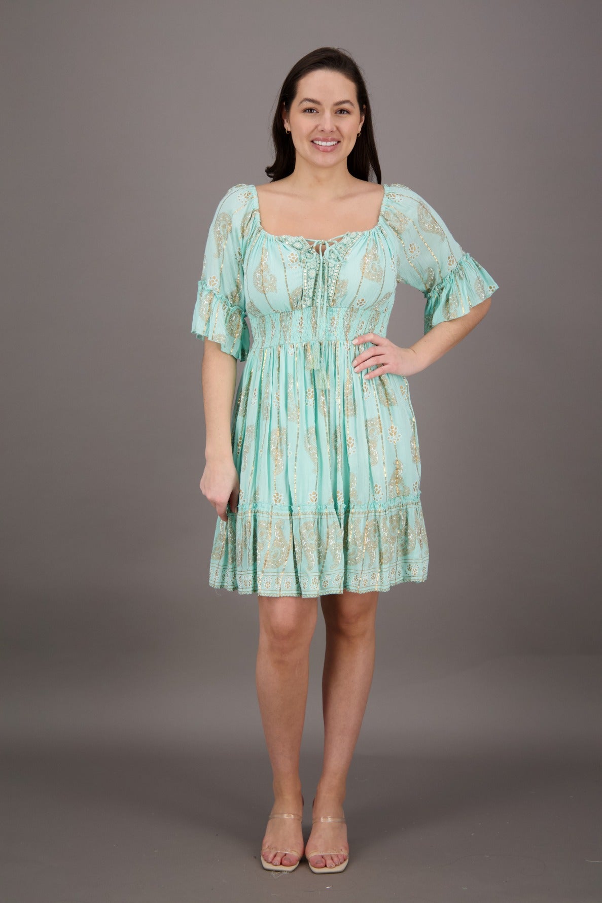 Pastel Paisley Short Sleeve Dress 24942