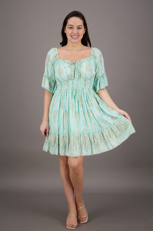 Pastel Paisley Short Sleeve Dress 24942