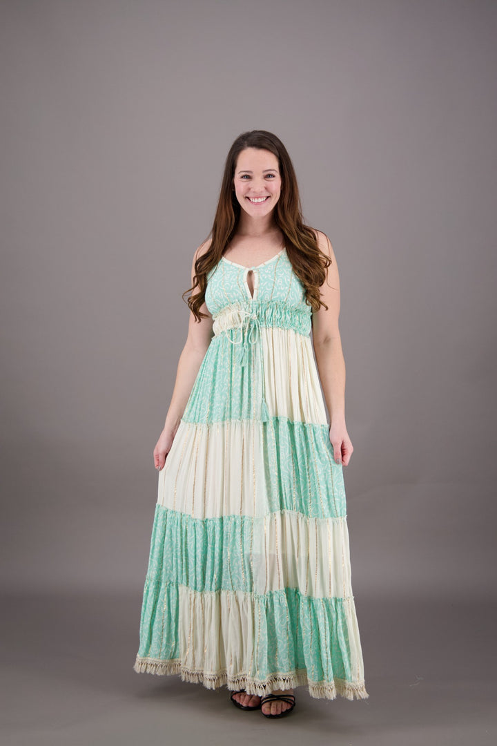 Boho Breeze Fringed Maxi Dress 24901