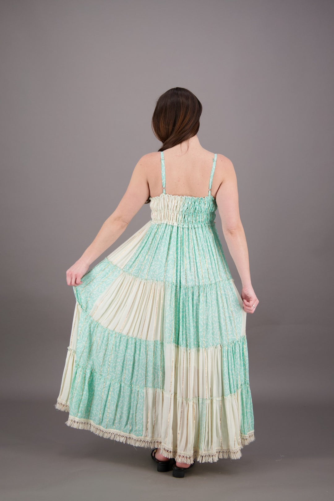 Boho Breeze Fringed Maxi Dress 24901