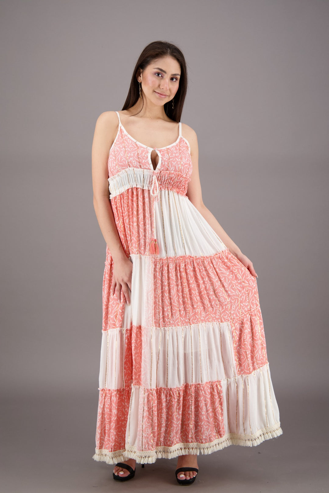 Boho Breeze Fringed Maxi Dress 24901