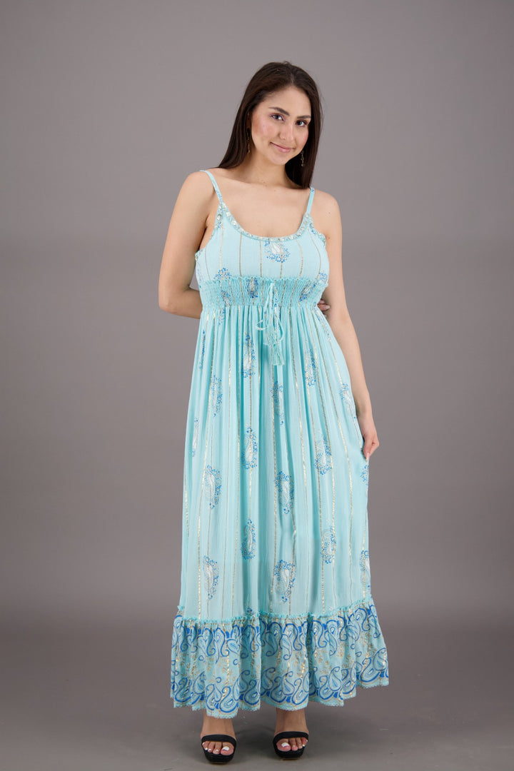 Bohemian Paisley Maxi Dress 24916