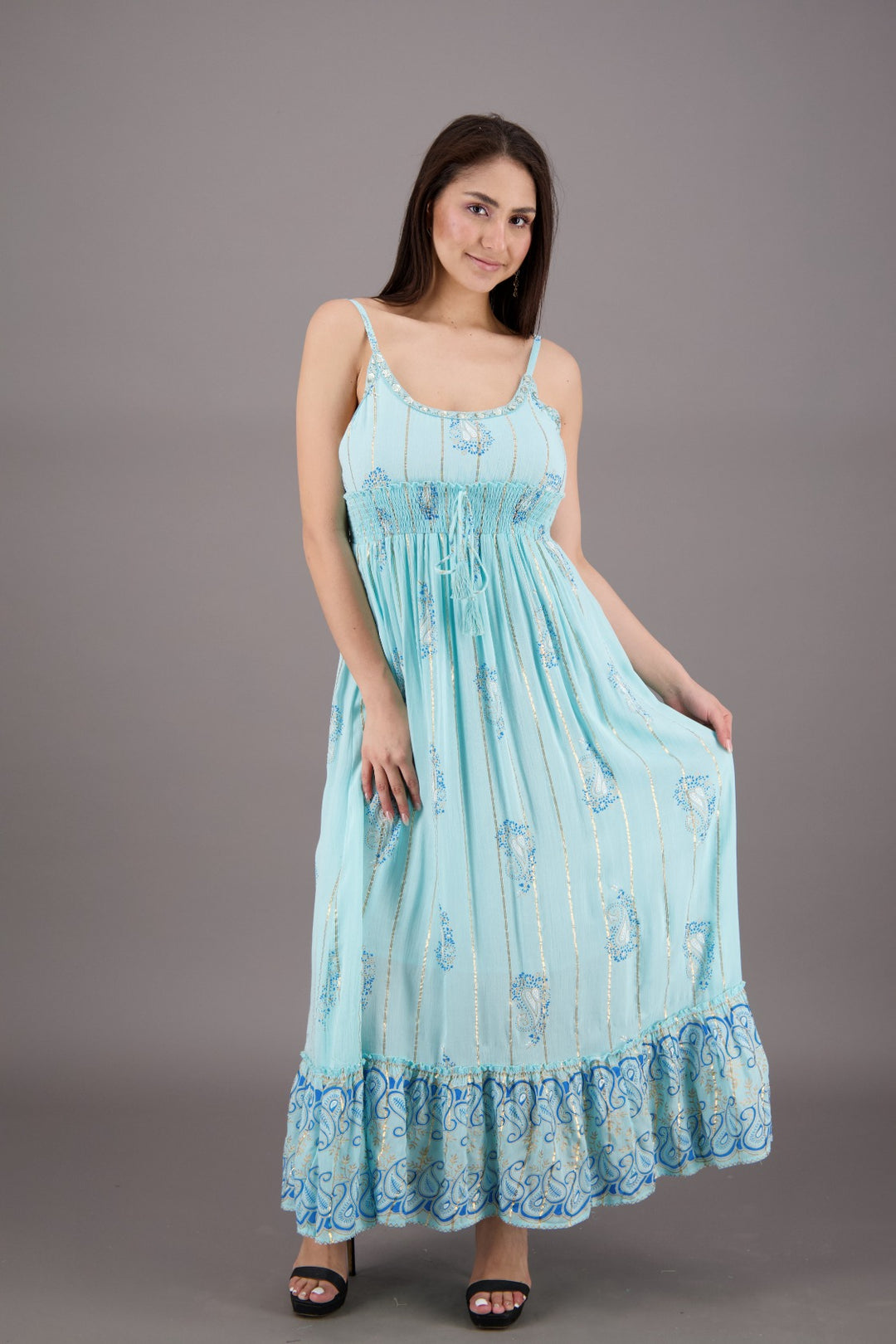 Bohemian Paisley Maxi Dress 24916