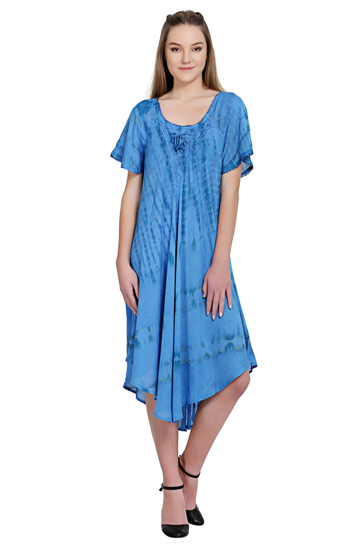 Lydia Cap Sleeve Tie Dye Umbrella Dress