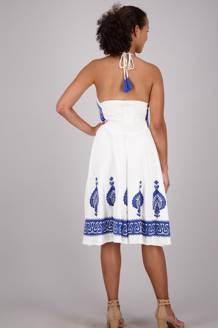 Batik Block Print Halter Dress 1967