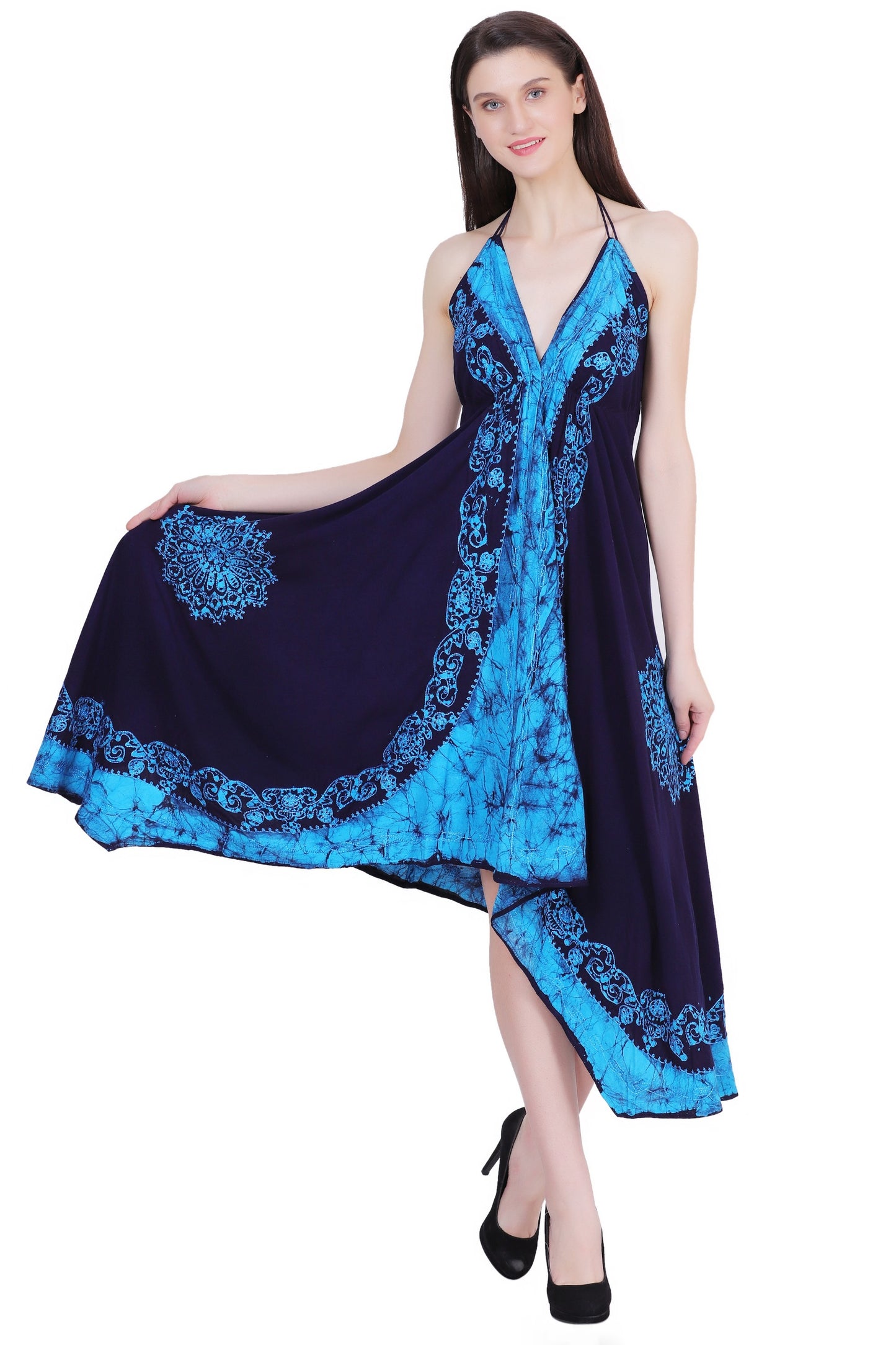 Batik Scarf Dress Elastic Back 1458