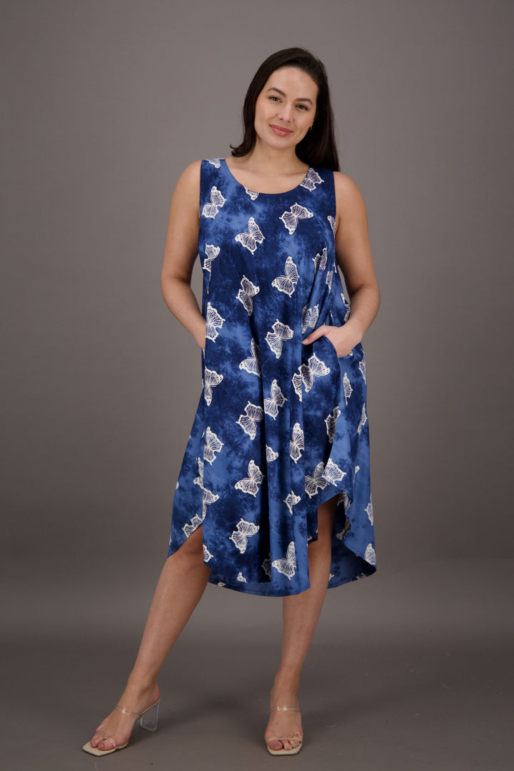 Butterfly Print Tie Dye Resort Dress 17143