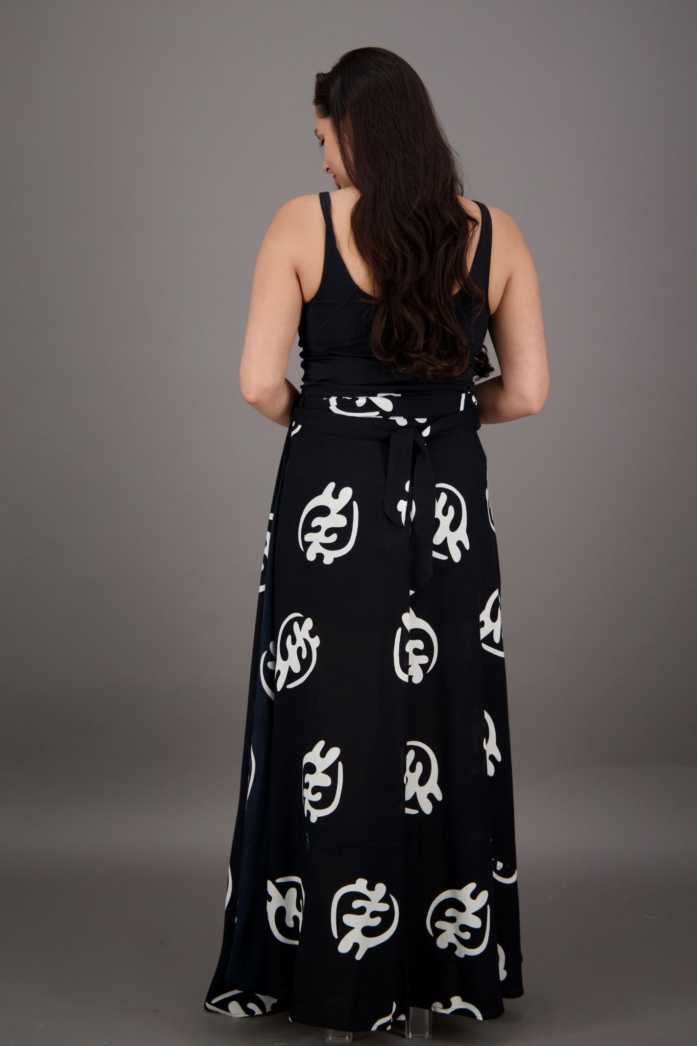 Adinkra Block Print Wrap Skirt 24785