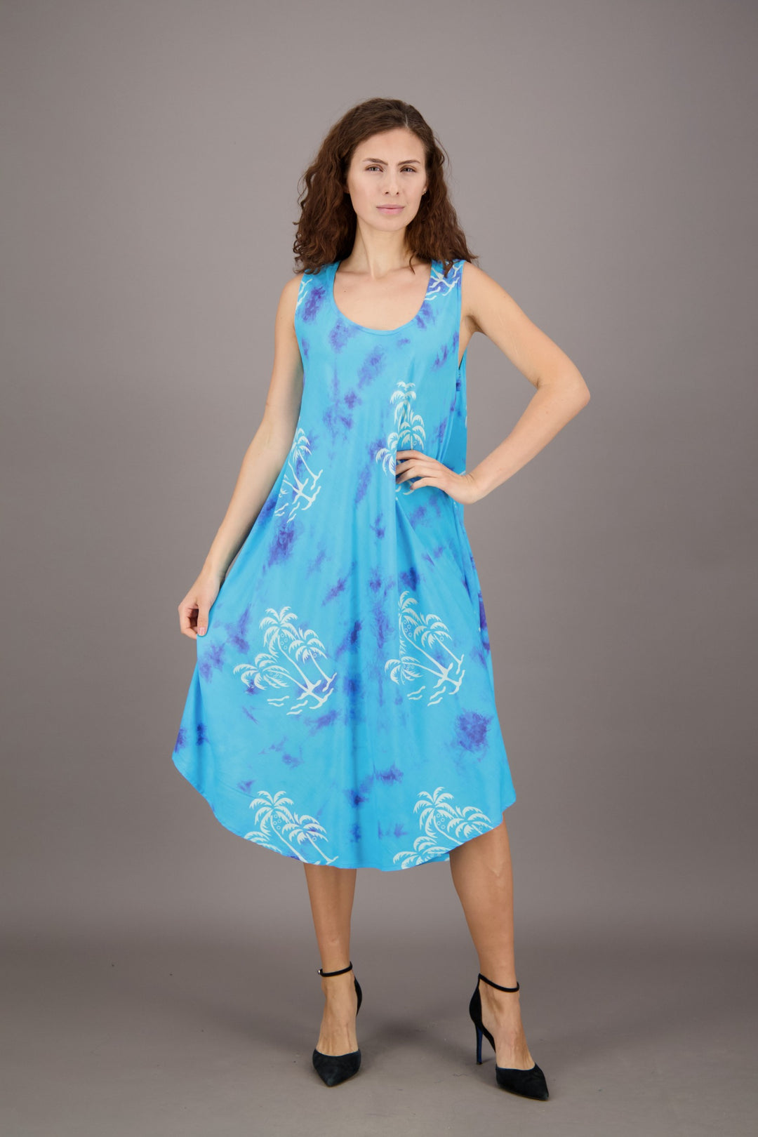 Palm Tree Print Beach Dress 17149