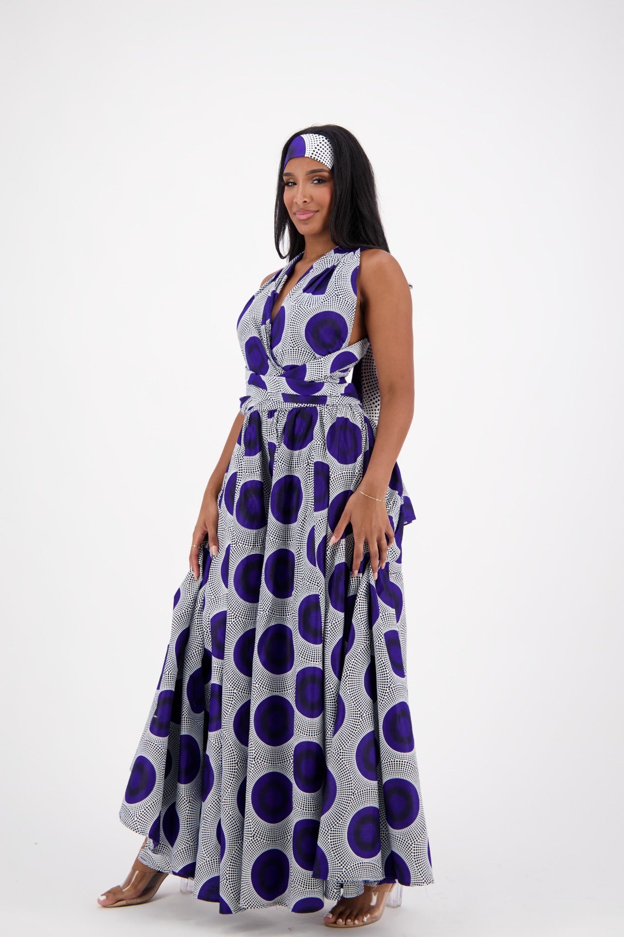 African Print Infinity Wrap Dress 16117-212