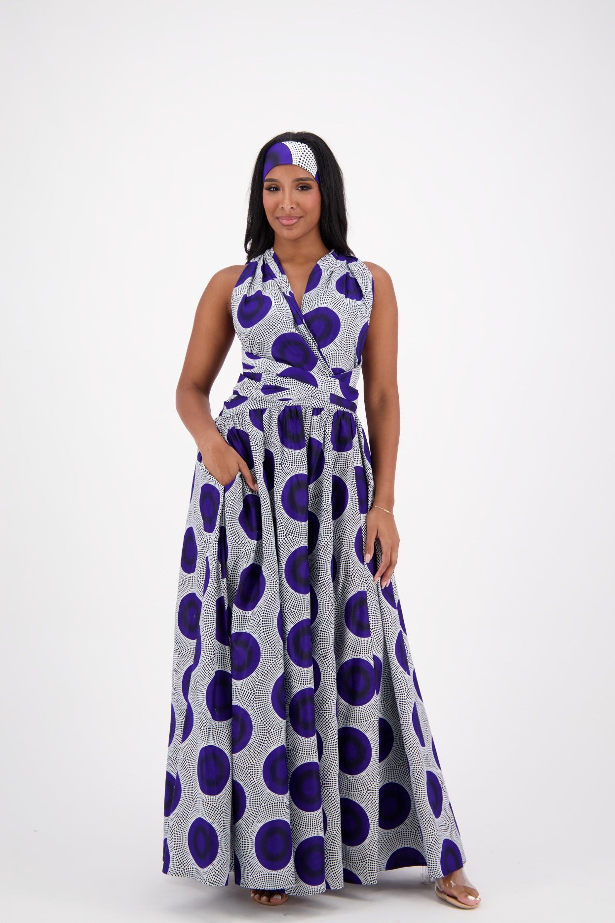 African Print Infinity Wrap Dress 16117-212