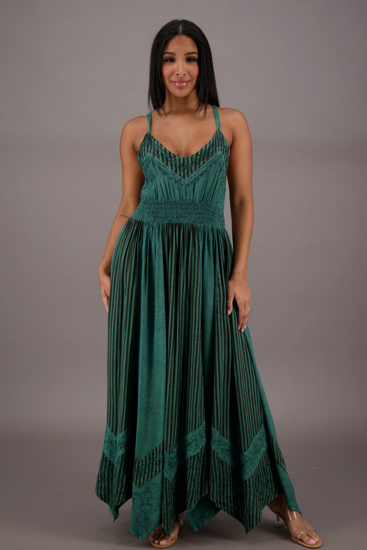 Regal Flair Acid Wash Maxi Dress ADL-24339