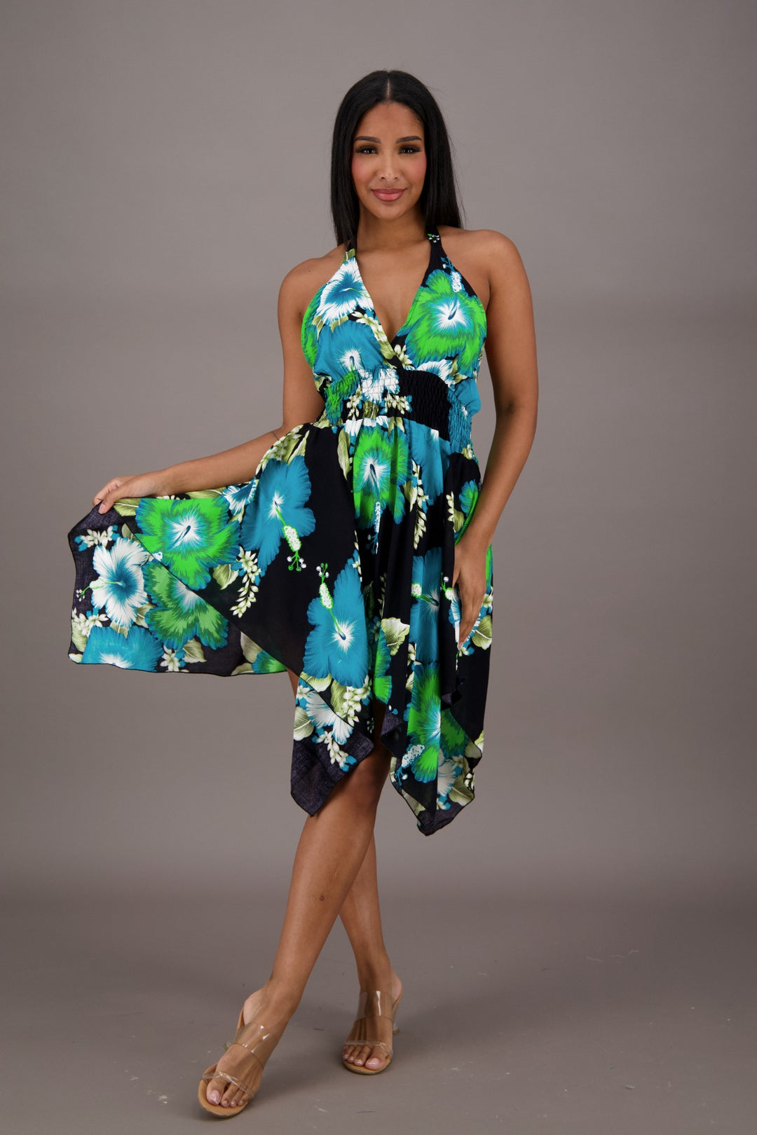 Floral Halter Top Dress TH-2032