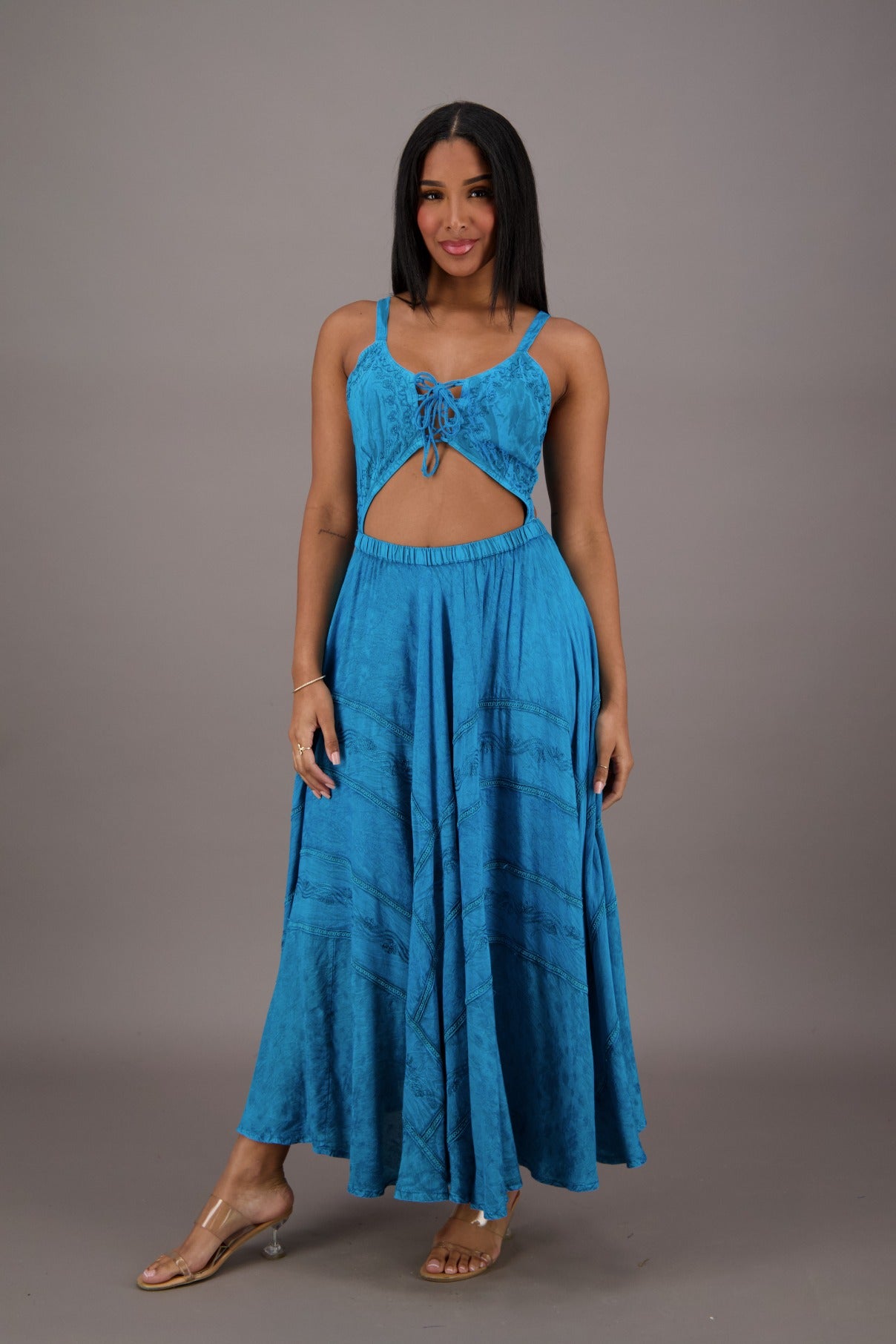 Bohemian Renaissance Cut-Out Maxi Dress ADL-24337