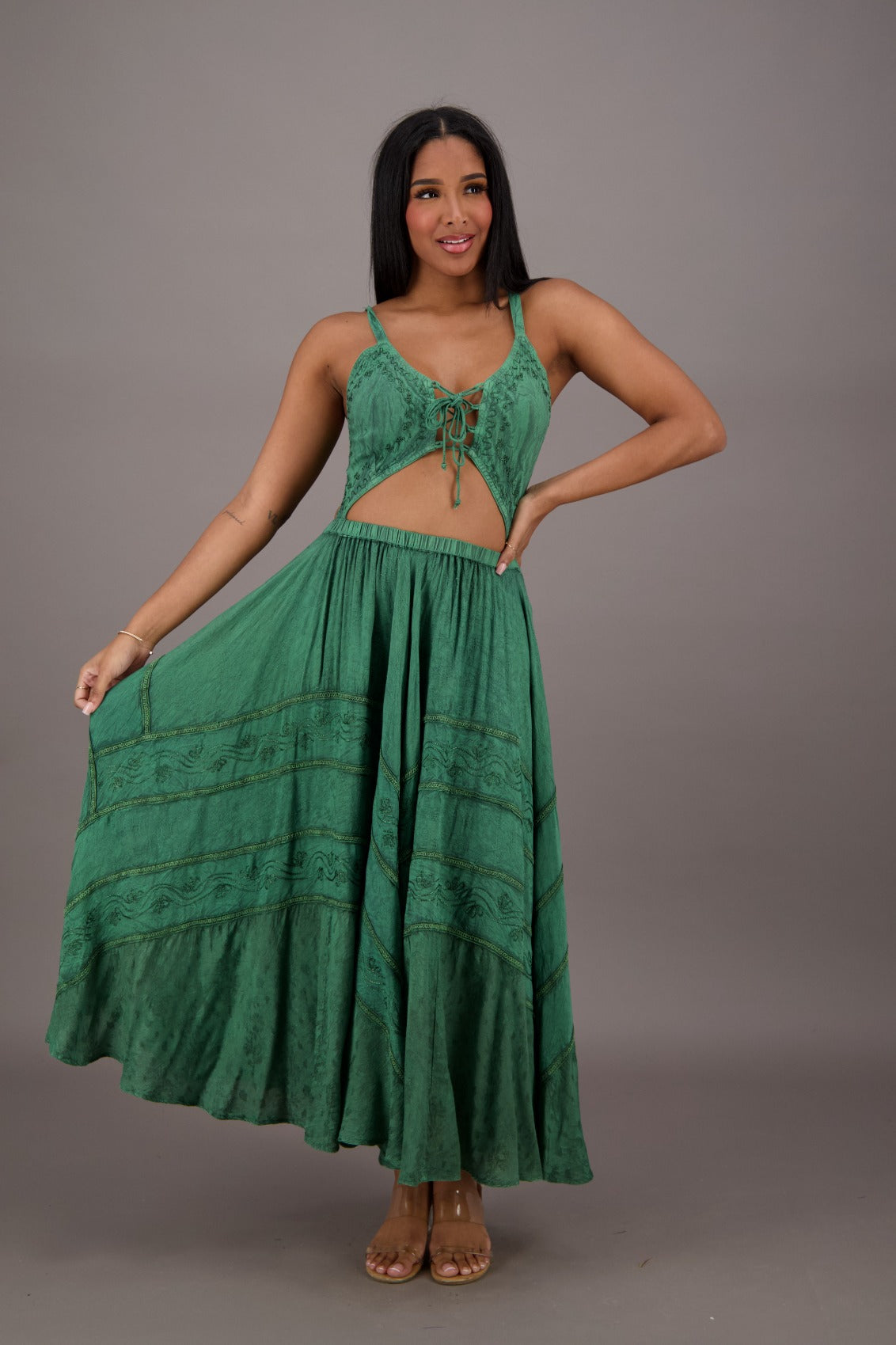 Bohemian Renaissance Cut-Out Maxi Dress ADL-24337