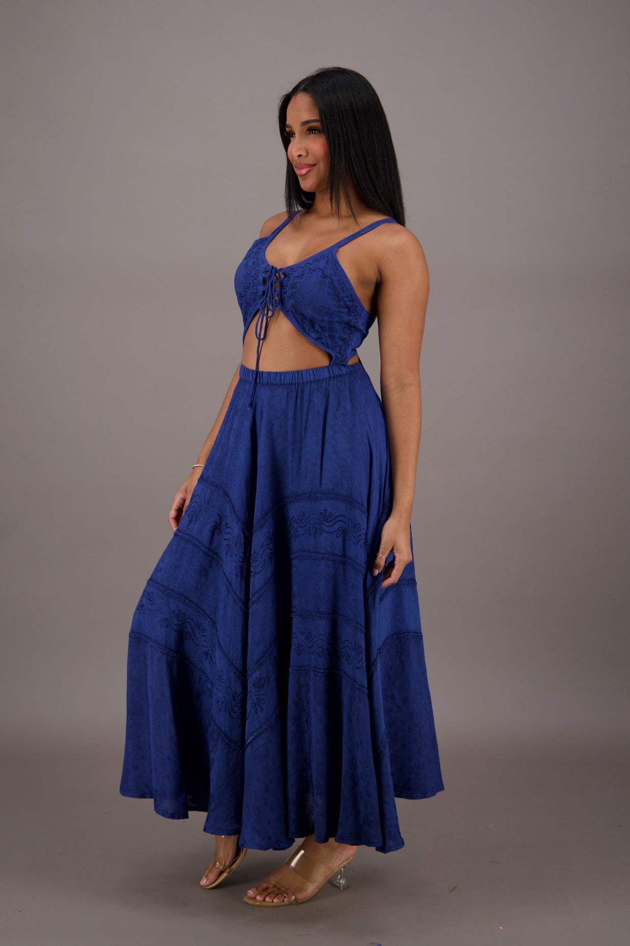 Bohemian Renaissance Cut-Out Maxi Dress ADL-24337