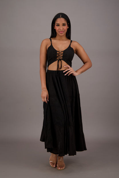 Bohemian Renaissance Cut-Out Maxi Dress ADL-24337