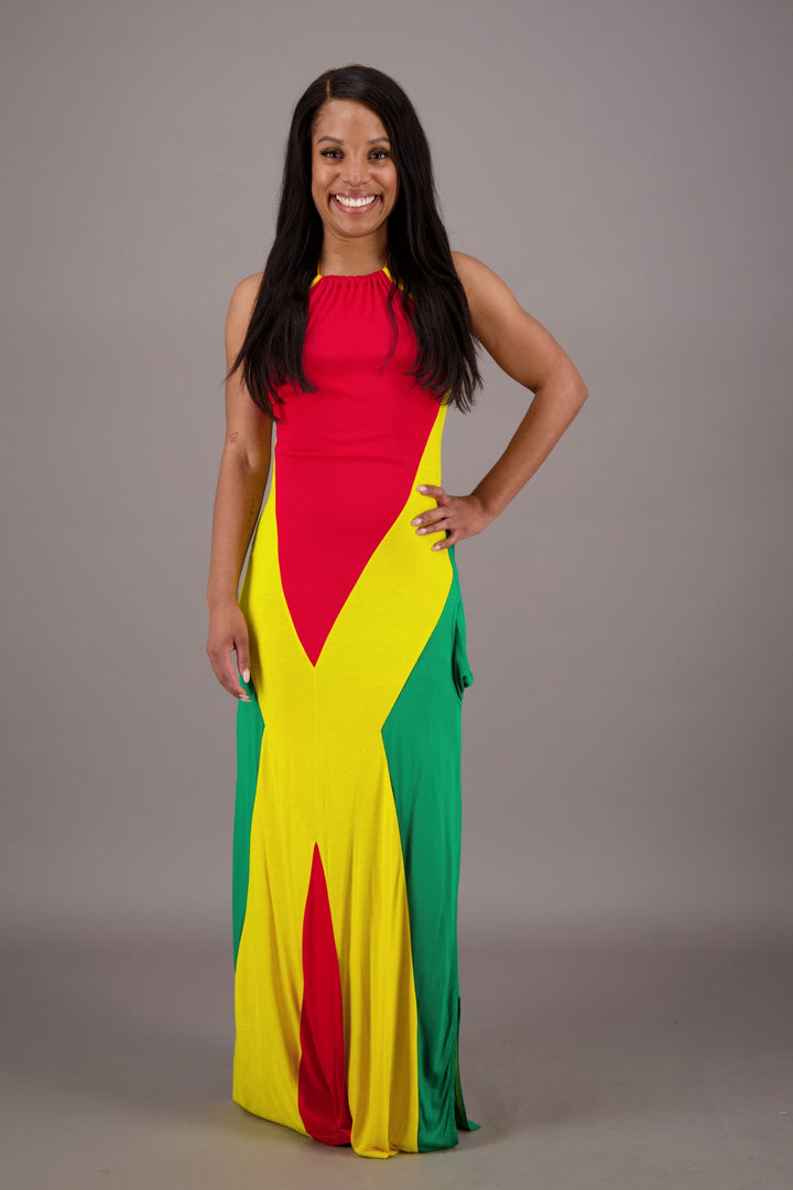 Island Rhythm Rasta Maxi Dress R-487