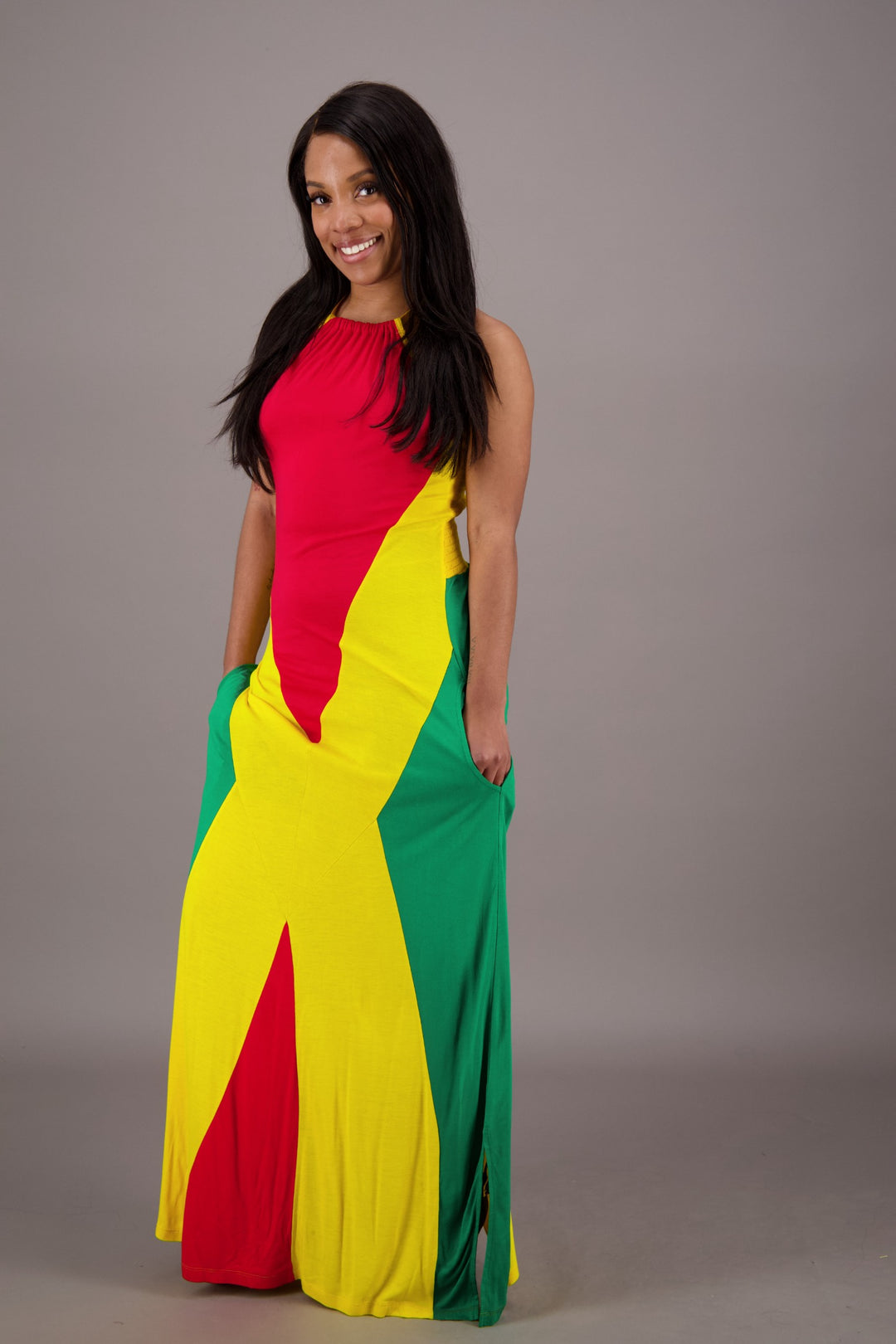 Island Rhythm Rasta Maxi Dress R-487