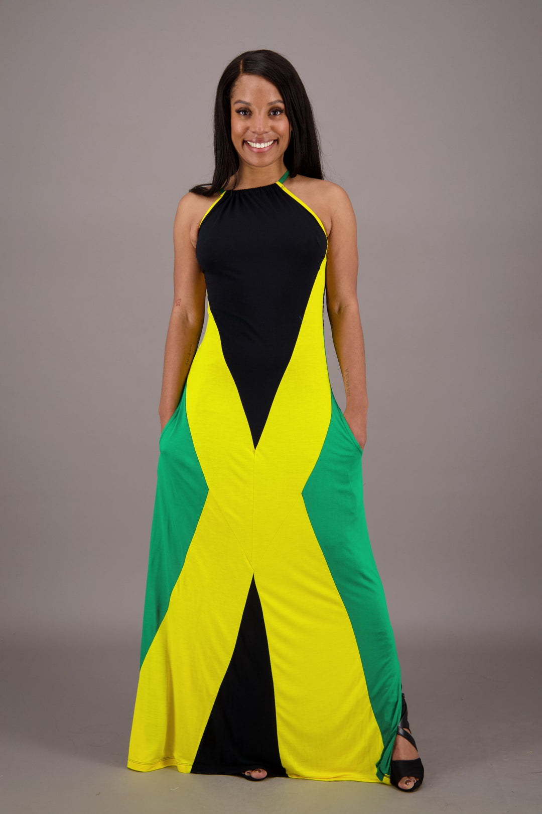 Caribbean Breeze Jamaican Maxi Dress J-486