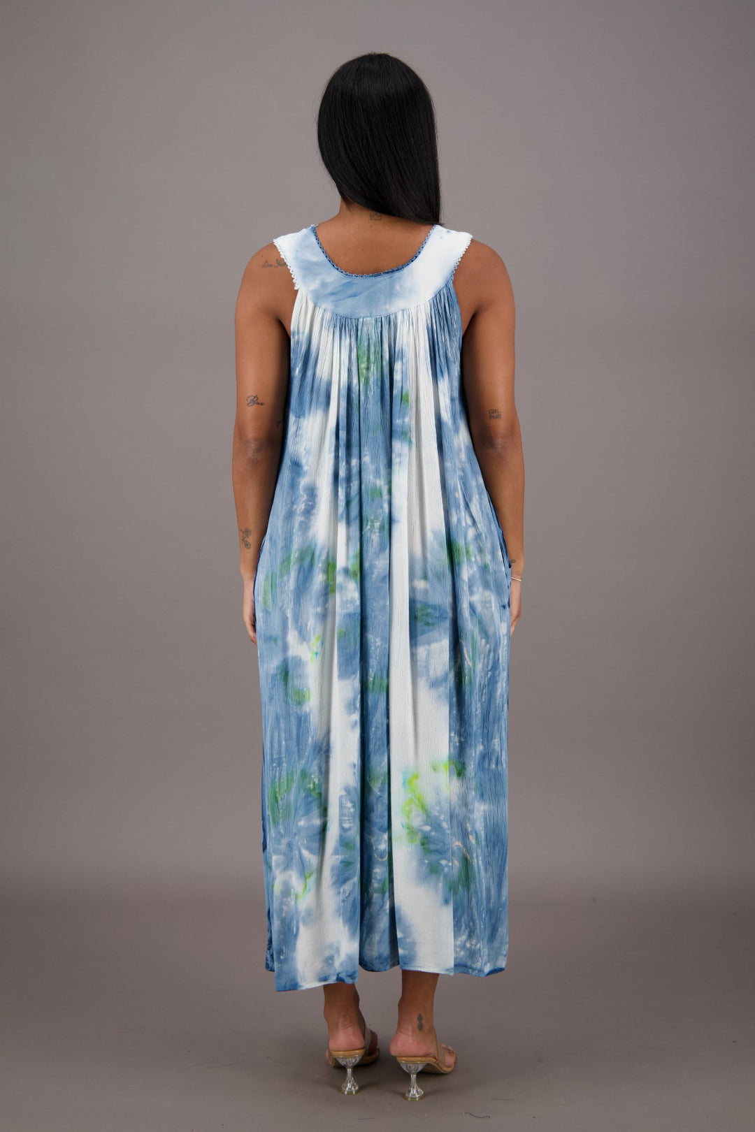 Palm Tree Tie Dye Beach Dress 24326