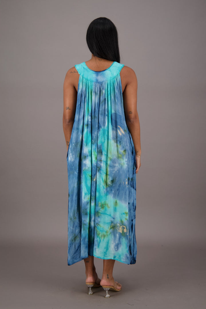 Palm Tree Tie Dye Beach Dress 24326