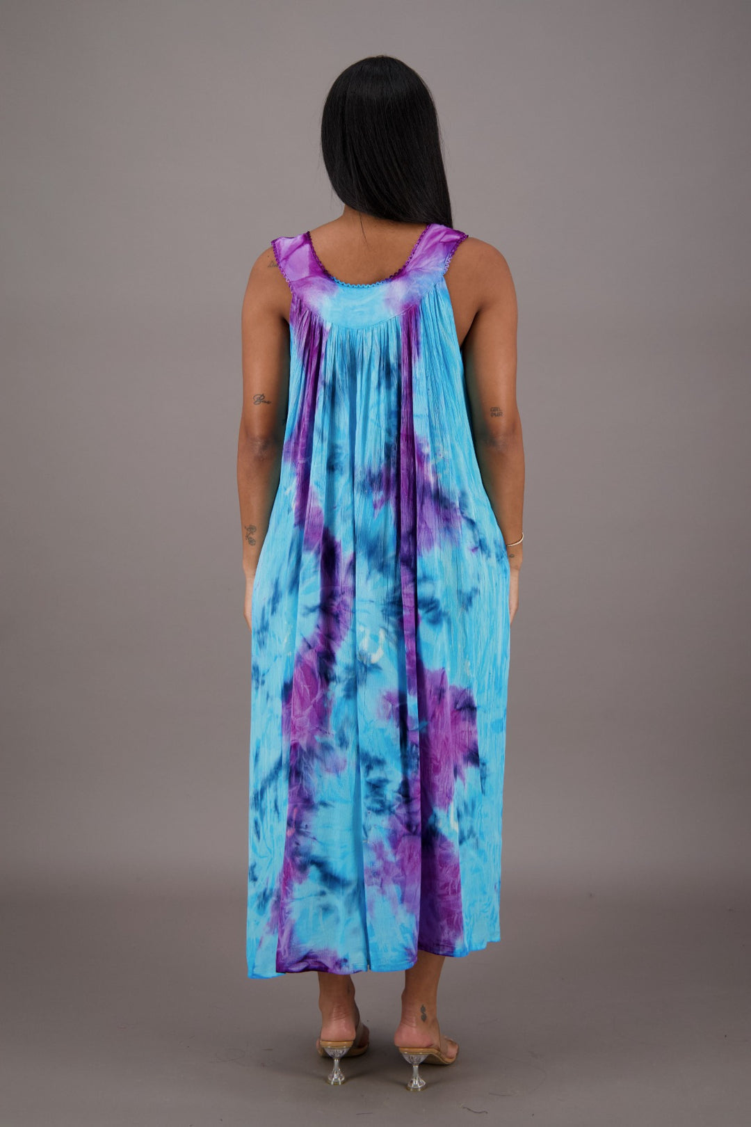 Palm Tree Tie Dye Beach Dress 24326