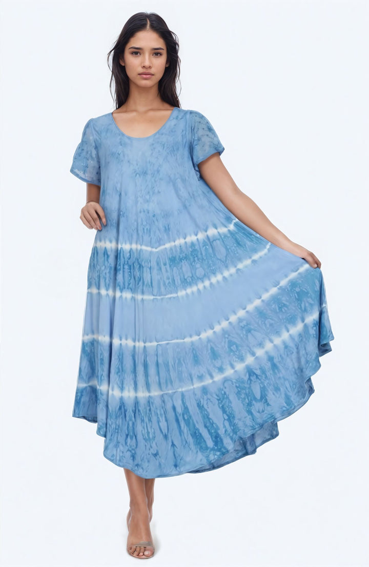 Dual Tone Tie Dye Trapeze Dress UDS52-2436