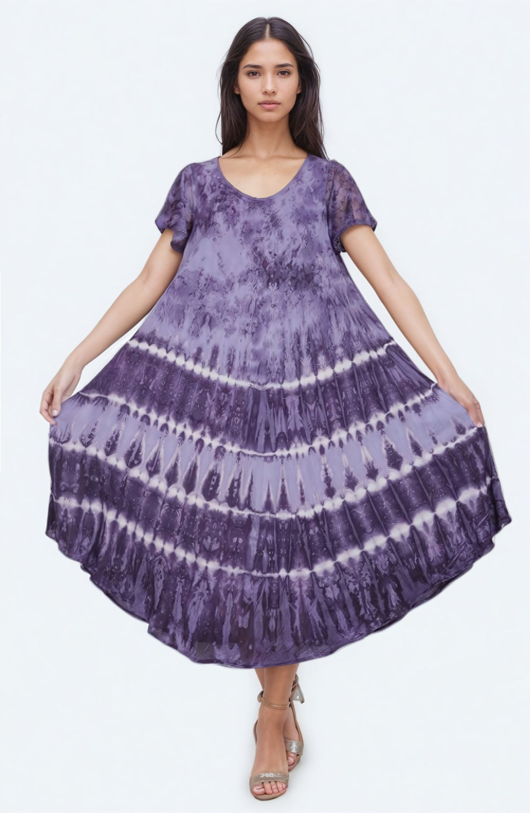 Dual Tone Tie Dye Trapeze Dress UDS52-2436