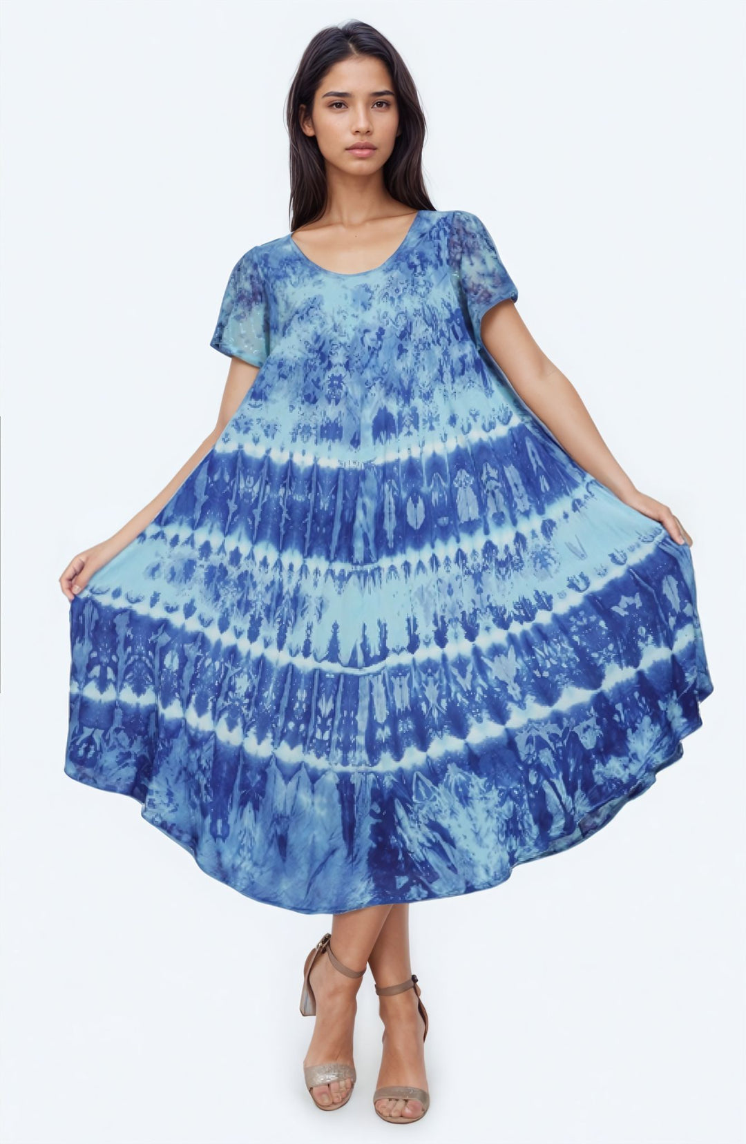 Dual Tone Tie Dye Trapeze Dress UDS52-2436