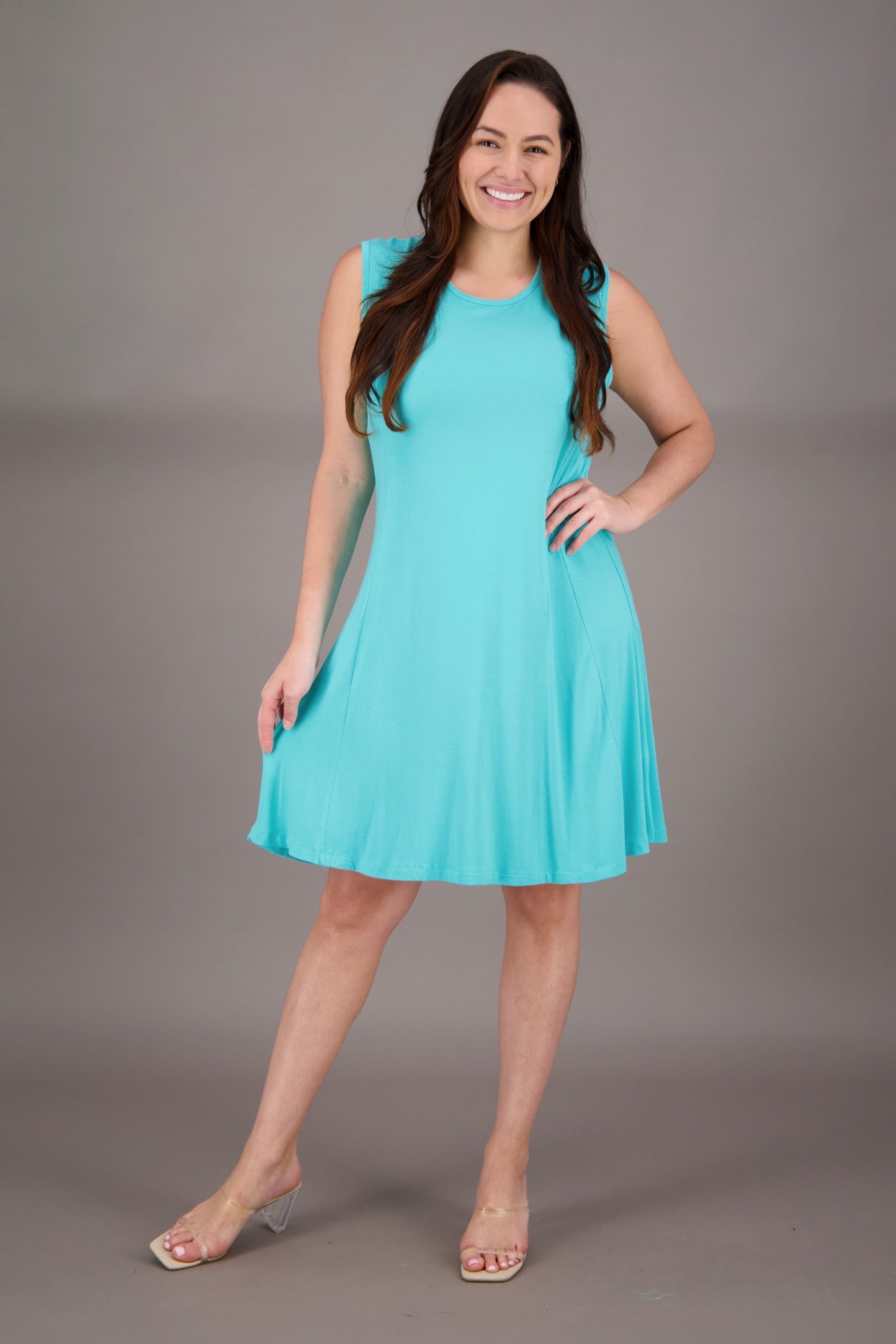 Solid Color Bamboo Tank Dress BAM-24602